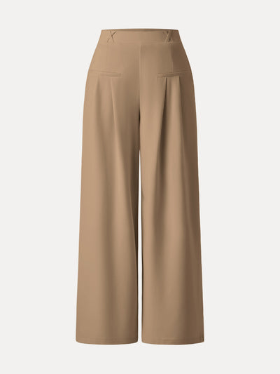Bambu Ponte Geniş Paça Pantolon Orta Bel ve Cep Detaylı