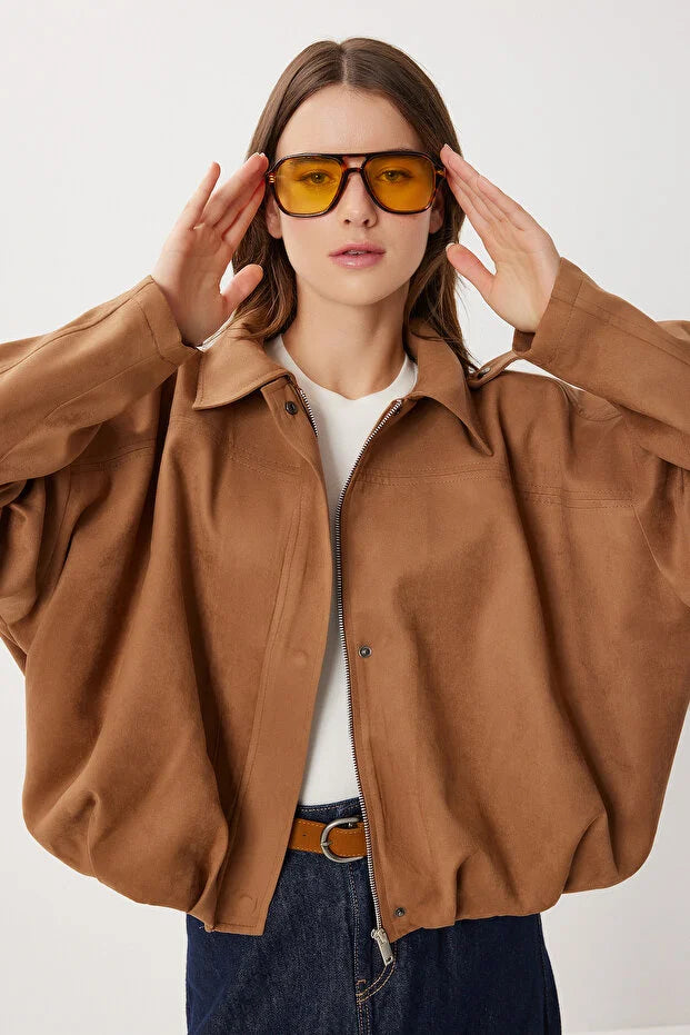 Süet Görünümlü Bomber Ceket