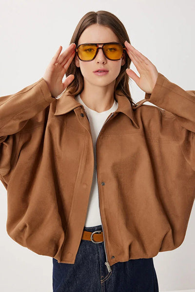 Süet Görünümlü Bomber Ceket