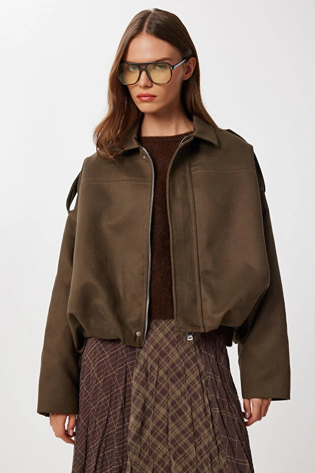 Süet Görünümlü Bomber Ceket