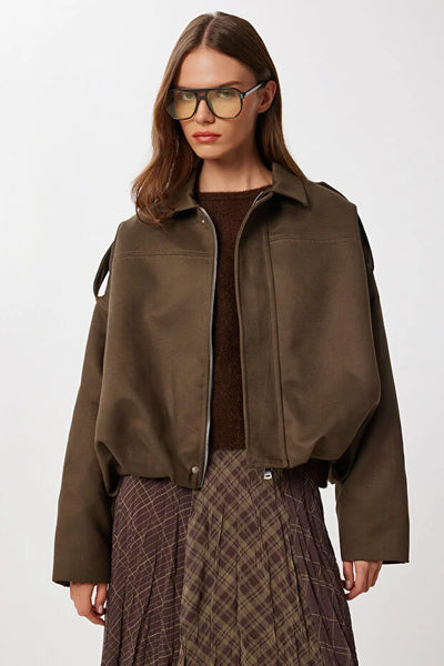 Süet Görünümlü Bomber Ceket