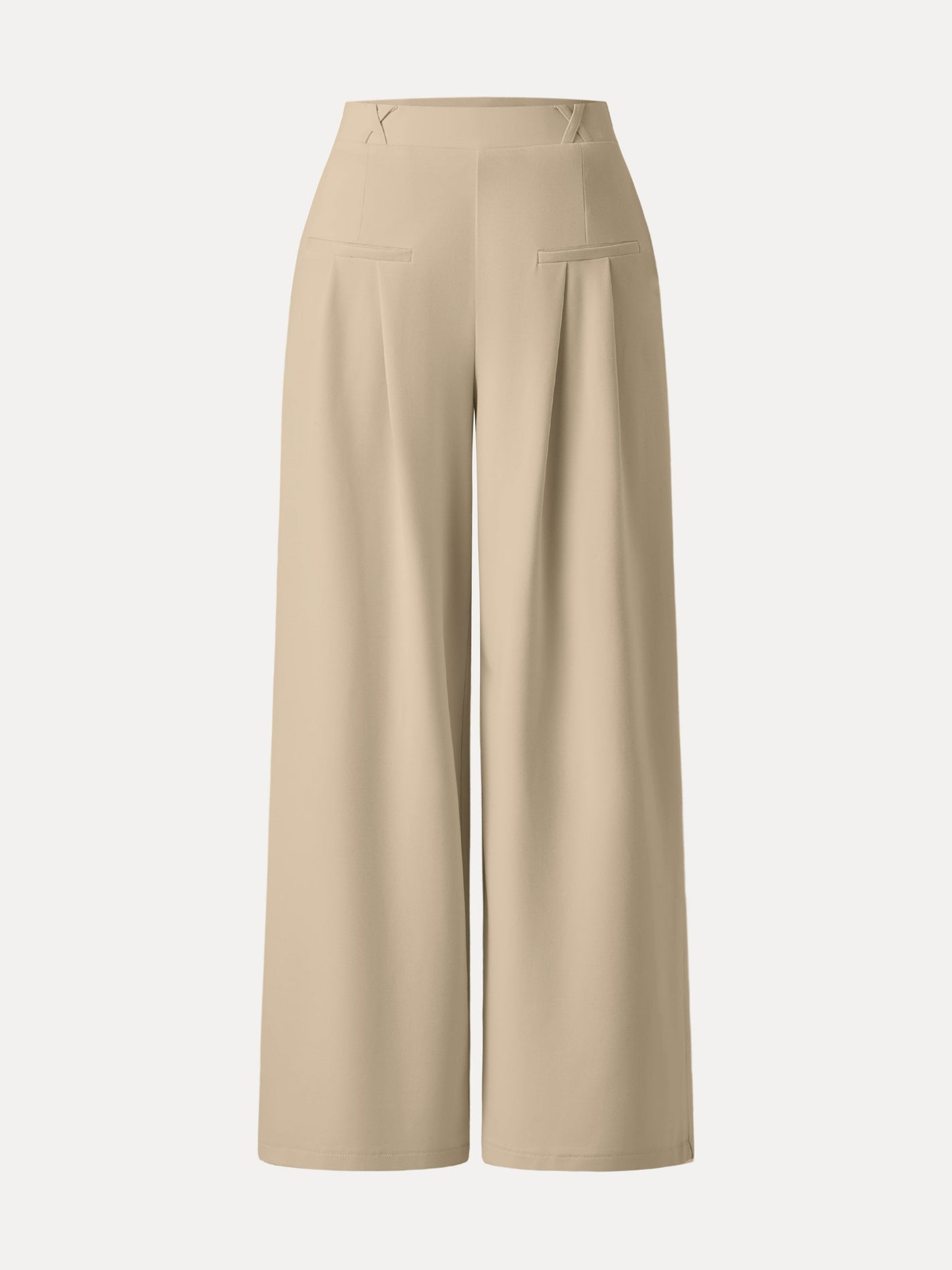 Bambu Ponte Geniş Paça Pantolon Orta Bel ve Cep Detaylı