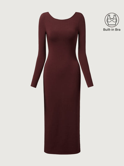 Eco-Mousse® Sırtı Açık Brami Midi Elbise