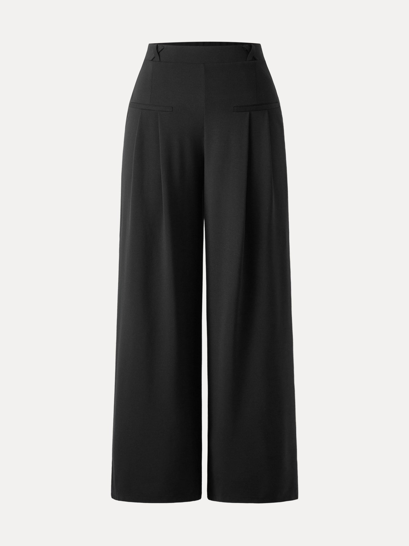 Bambu Ponte Geniş Paça Pantolon Orta Bel ve Cep Detaylı