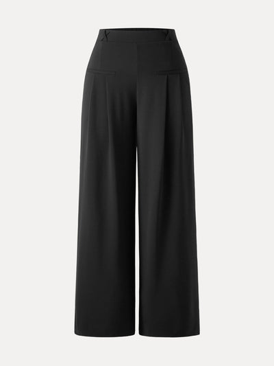 Bambu Ponte Geniş Paça Pantolon Orta Bel ve Cep Detaylı