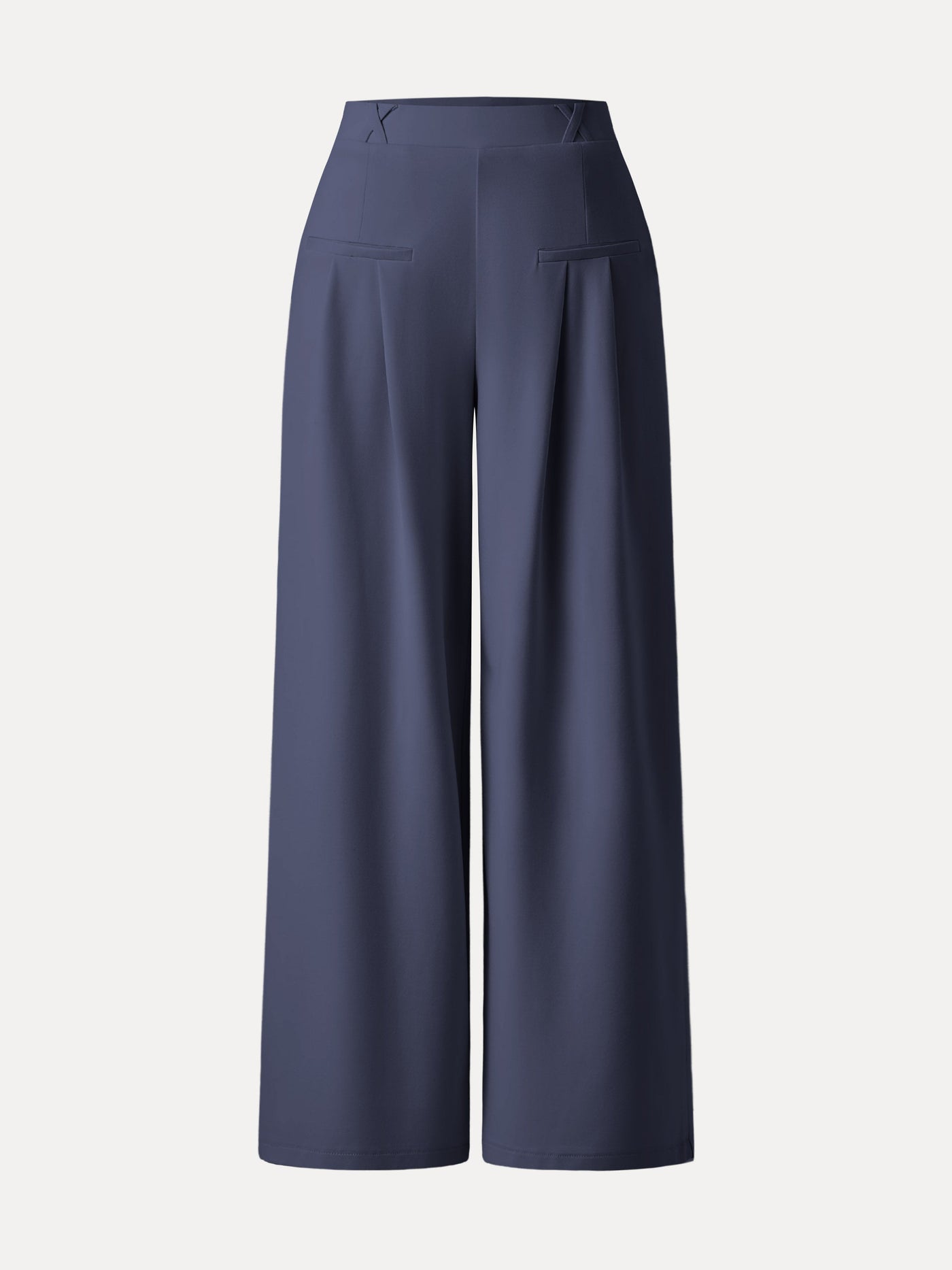 Bambu Ponte Geniş Paça Pantolon Orta Bel ve Cep Detaylı