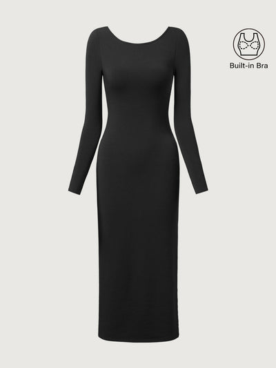 Eco-Mousse® Sırtı Açık Brami Midi Elbise