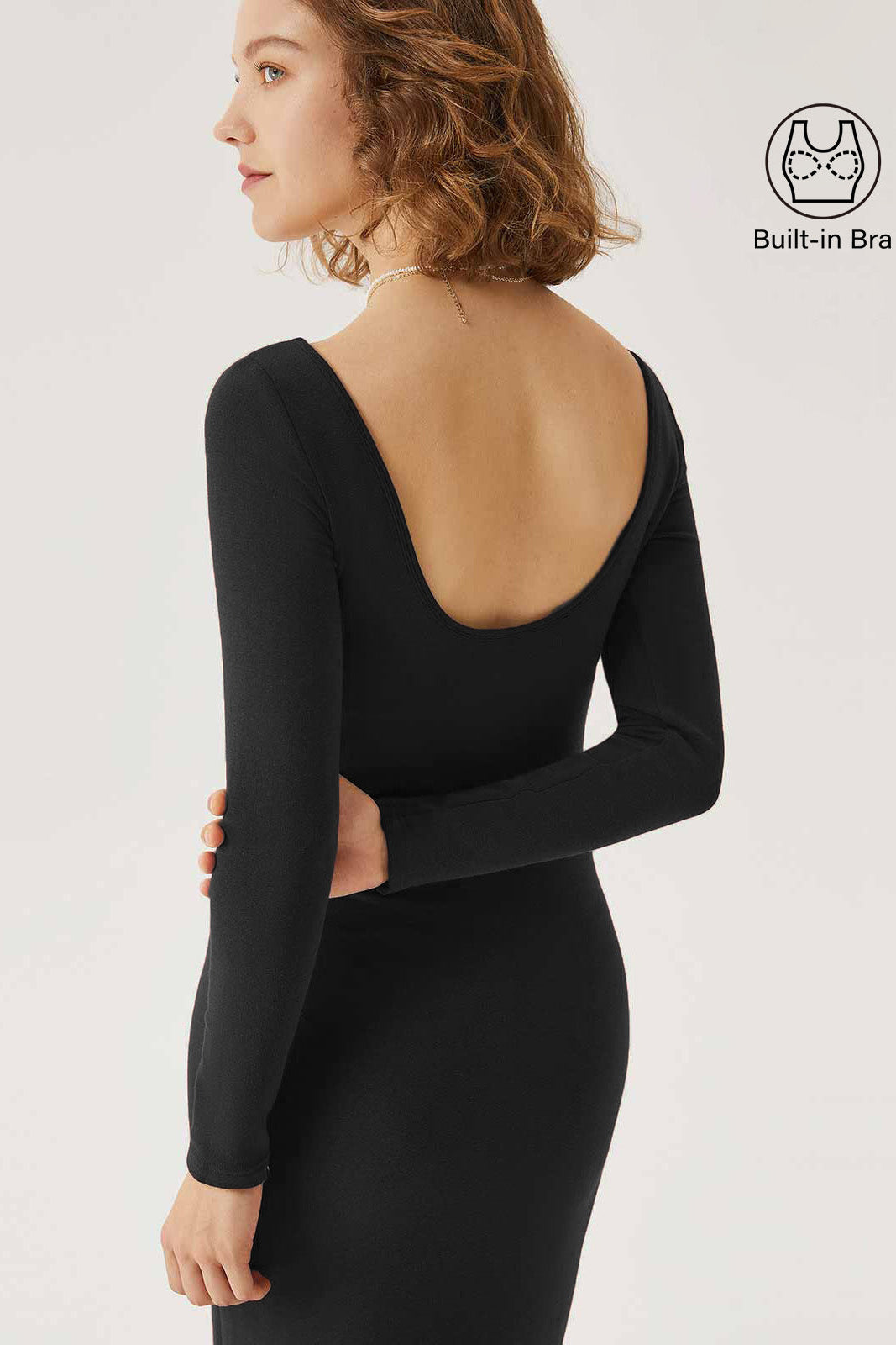 Eco-Mousse® Sırtı Açık Brami Midi Elbise