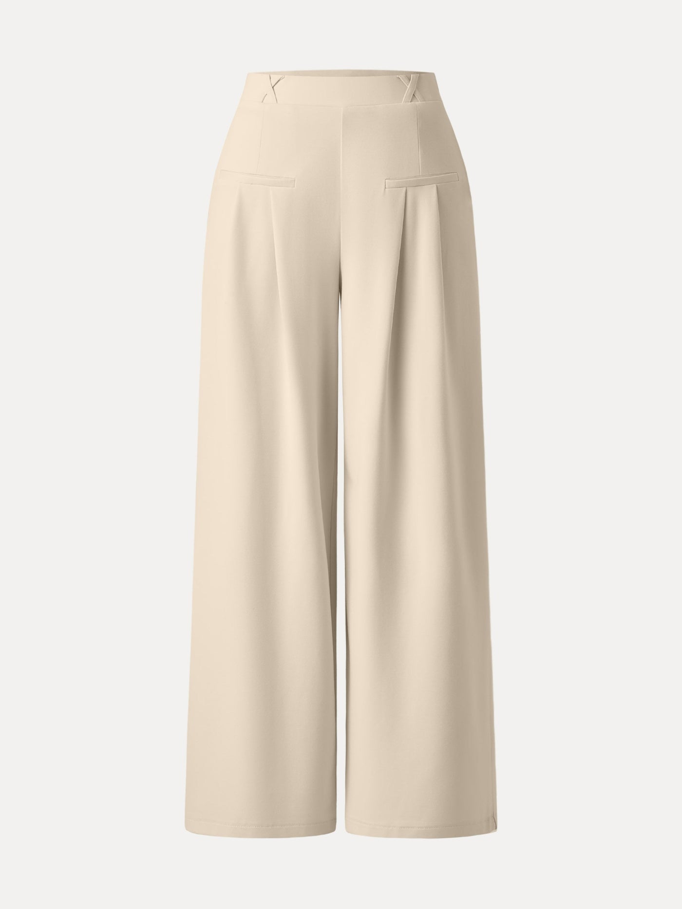 Bambu Ponte Geniş Paça Pantolon Orta Bel ve Cep Detaylı
